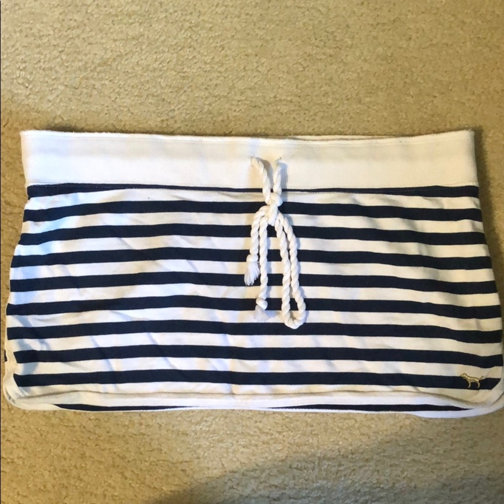 PINK brand Navy and white striped mini skirt